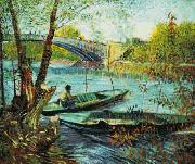 Vincent Van Gogh Fishing in the Spring, Pont de Clichy oil